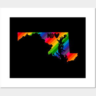 USA States: Maryland (rainbow) Posters and Art